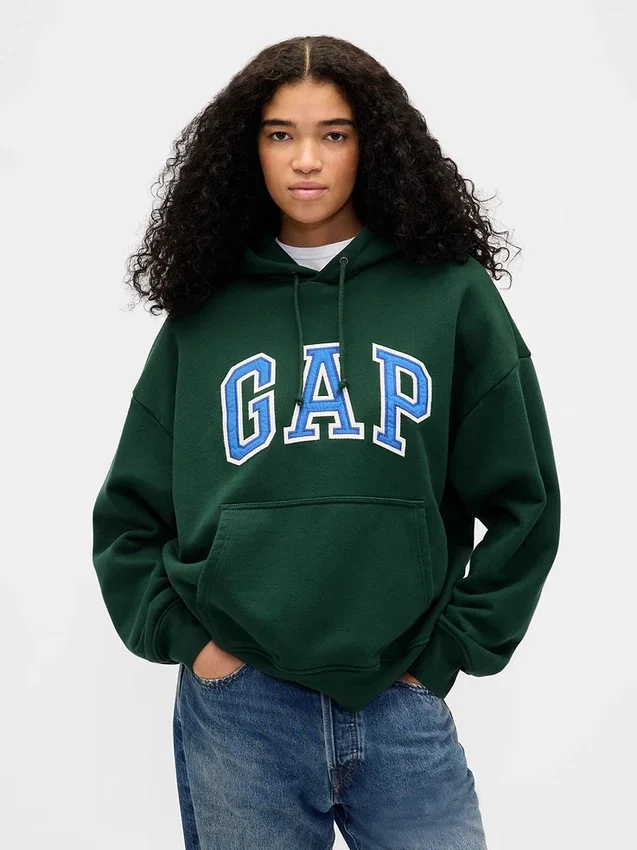 Yetişkinler İçin Ekstra Kalın Fransız Teri Oversize Logolu Kapüşonlu Sweatshirt