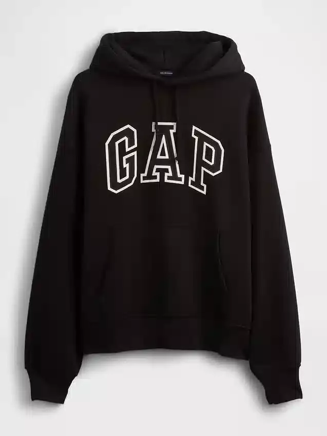 Yetişkinler İçin Ekstra Kalın Fransız Teri Oversize Logolu Kapüşonlu Sweatshirt