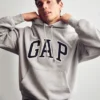 Yetişkinler İçin Ekstra Kalın Fransız Teri Oversize Logolu Kapüşonlu Sweatshirt