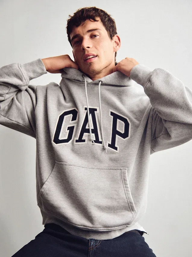 Yetişkinler İçin Ekstra Kalın Fransız Teri Oversize Logolu Kapüşonlu Sweatshirt