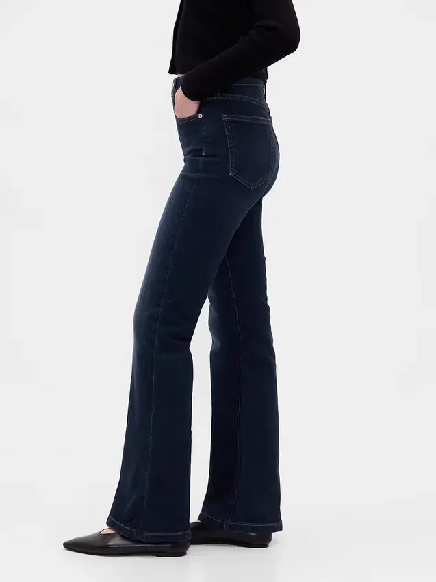 Yüksek Bel '70'ler Stili Geniş Paça Jean'ler