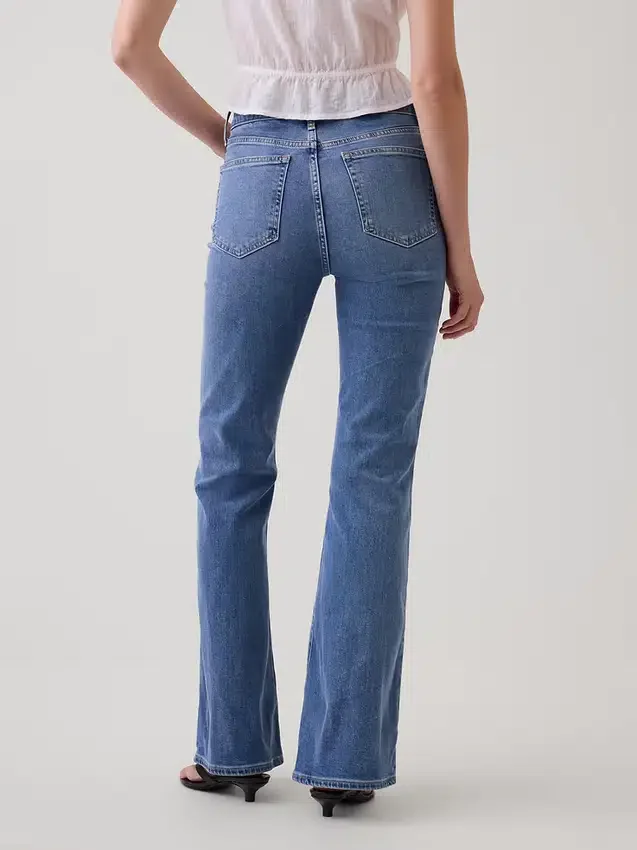 Yüksek Bel '70'ler Stili Geniş Paça Jean'ler