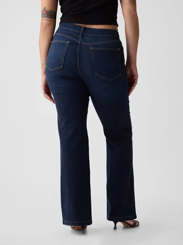 Yüksek Bel '70'ler Stili Geniş Paça Jean'ler