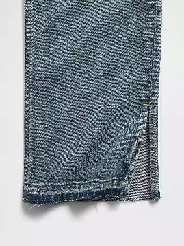 Yüksek Bel '90'lar Stilinde Dar Düz Kesim Jean'ler