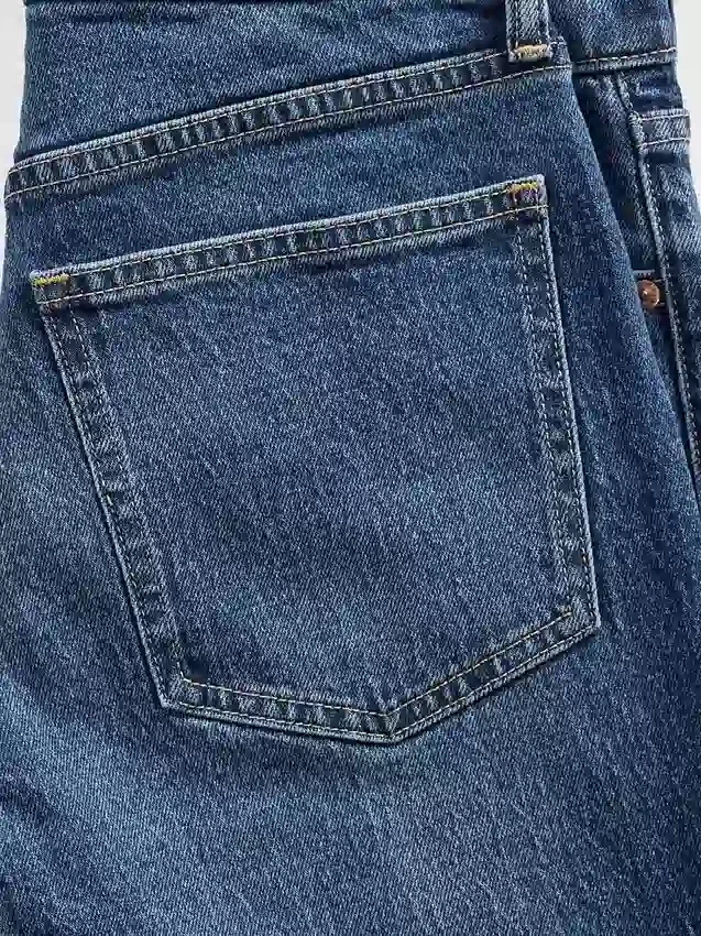 Yüksek Bel '90'lar Stilinde Dar Düz Kesim Jean'ler