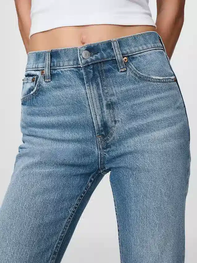 Yüksek Bel '90'lar Stilinde Dar Düz Kesim Jean'ler