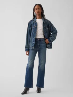 Yüksek Bel '90'lar Stilinde Dar Düz Kesim Kısa Jean