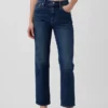 Yüksek Bel '90'lar Stilinde Dar Düz Kesim Kısa Jean