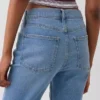 Yüksek Bel '90'lar Stilinde Dar Düz Kesim Kısa Jean