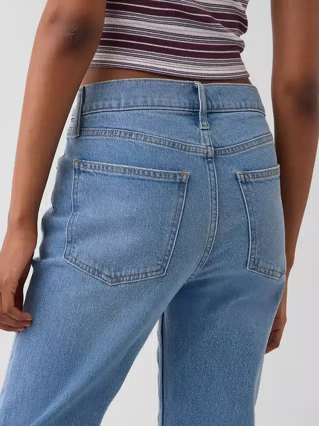 Yüksek Bel '90'lar Stilinde Dar Düz Kesim Kısa Jean