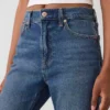 Yüksek Bel '90'lar Stilinde Dar Düz Kesim Kısa Jean