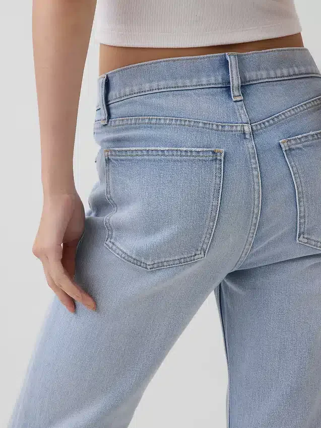 Yüksek Bel '90'lar Stilinde Dar Düz Kesim Kısa Jean