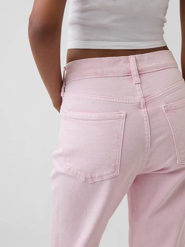 Yüksek Bel '90'lar Stilinde Dar Düz Kesim Kısa Jean