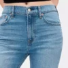 Yüksek Bel '90'lar Stilinde Dar Düz Kesim Kısa Jean