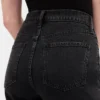 Yüksek Bel '90'lar Stilinde Dar Düz Kesim Kısa Jean