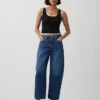 Yüksek Bel Barrel Crop Jean'ler