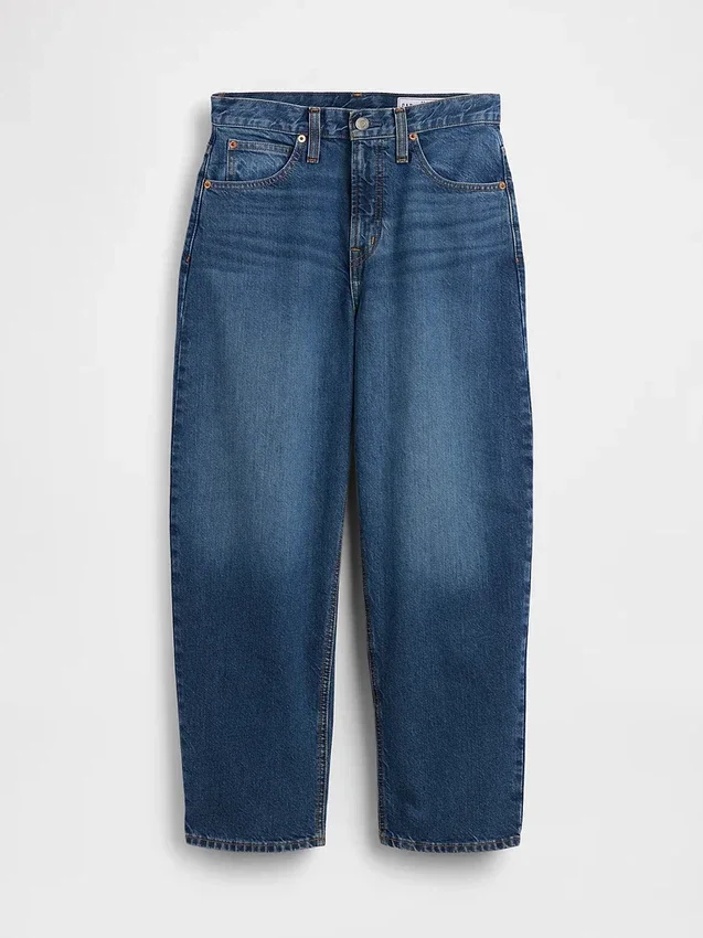 Yüksek Bel Barrel Crop Jean'ler