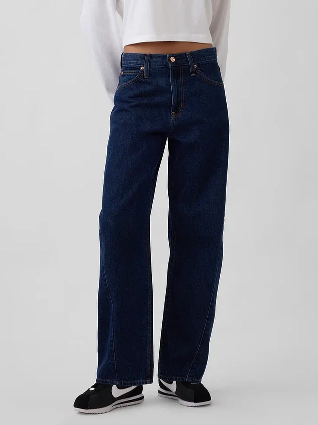 Yüksek Bel Barrel Jean'ler