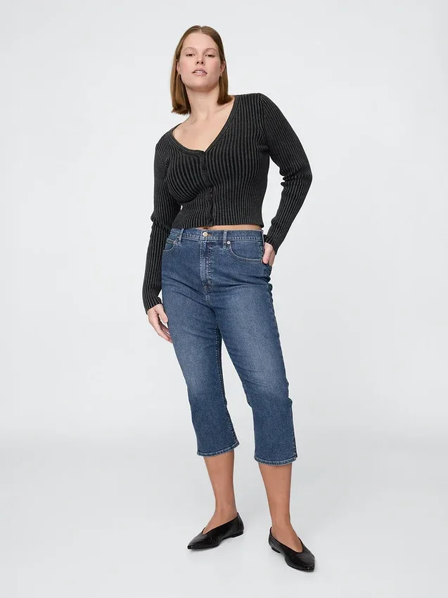 Yüksek Bel Capri Jean'ler