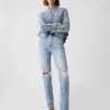Yüksek Bel Cheeky Düz Kesim Jean'ler