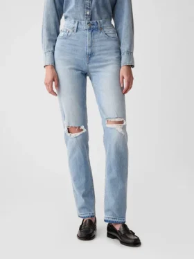 Yüksek Bel Cheeky Düz Kesim Jean’ler