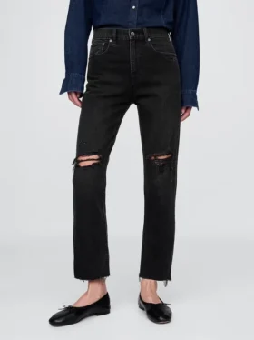 Yüksek Bel Cheeky Düz Kesim Jean’ler