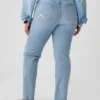 Yüksek Bel Cheeky Düz Kesim Jean'ler