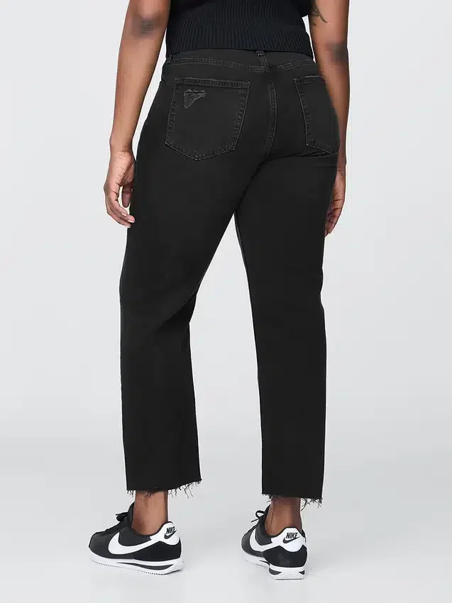 Yüksek Bel Cheeky Düz Kesim Jean'ler