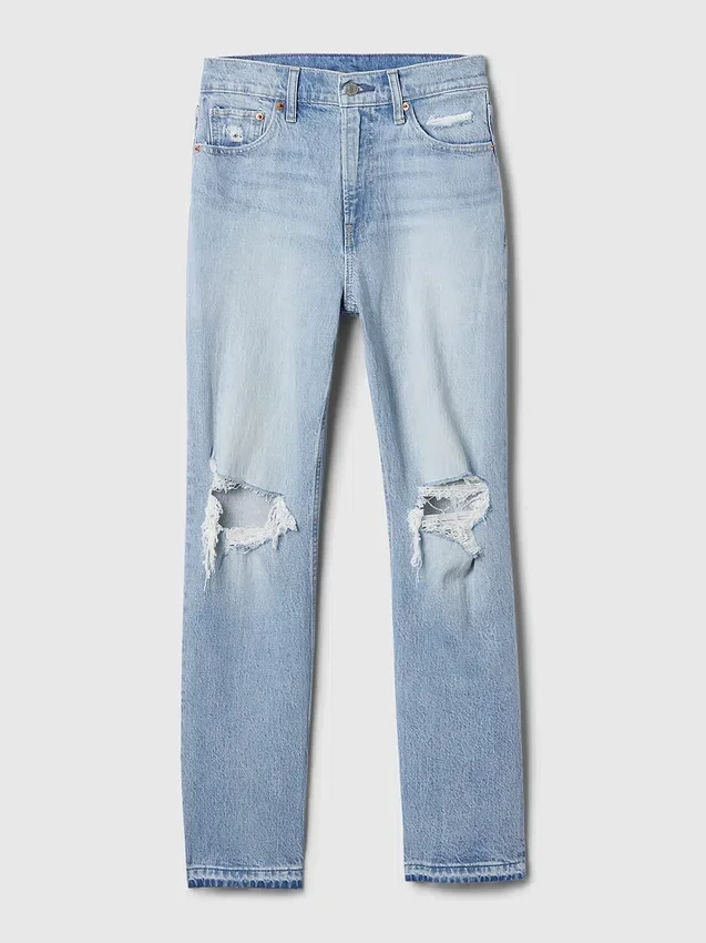 Yüksek Bel Cheeky Düz Kesim Jean'ler
