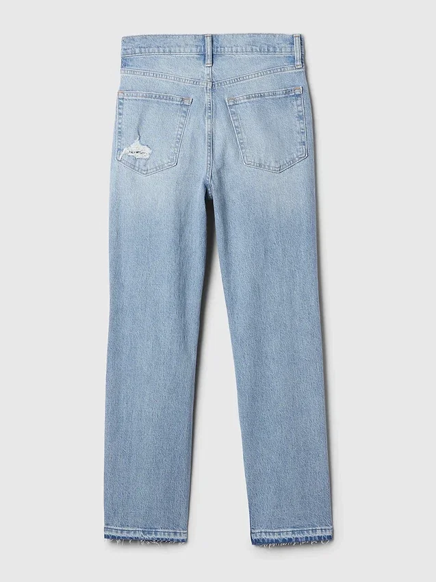 Yüksek Bel Cheeky Düz Kesim Jean'ler