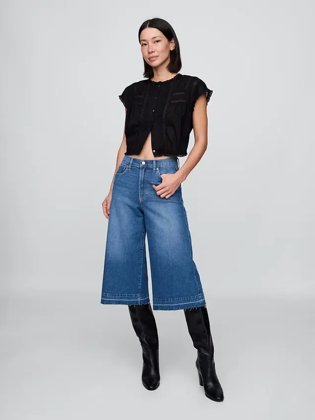 Yüksek Bel Culotte Jean'ler