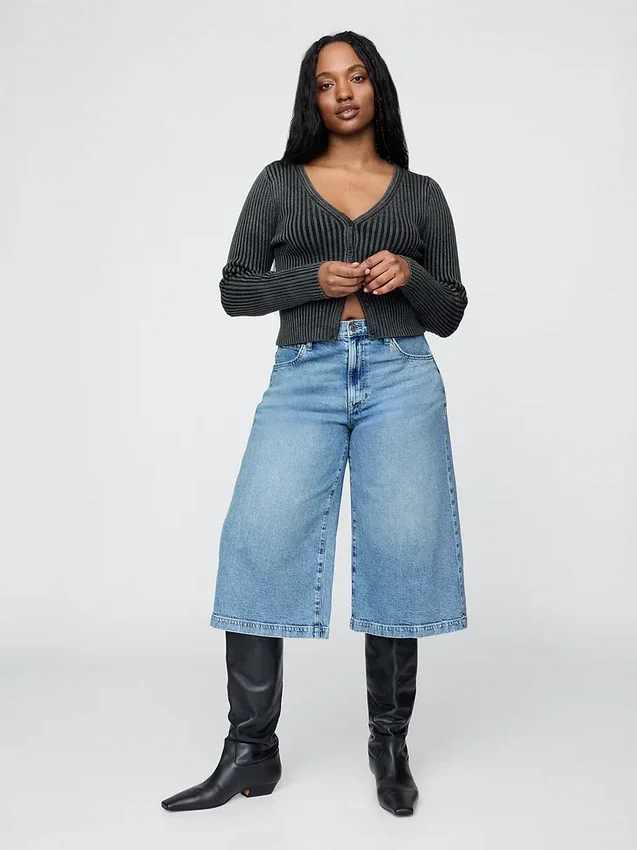 Yüksek Bel Culotte Jean'ler