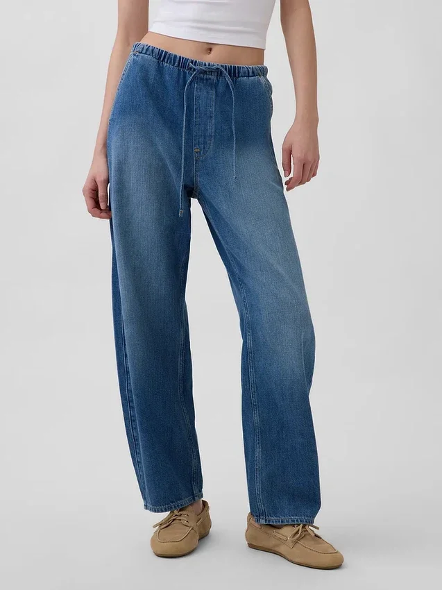 Yüksek Bel Easy Barrel Jean'ler