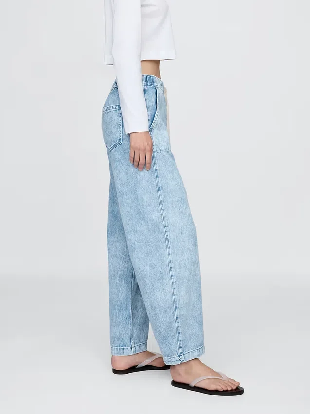 Yüksek Bel Easy Barrel Jean'ler