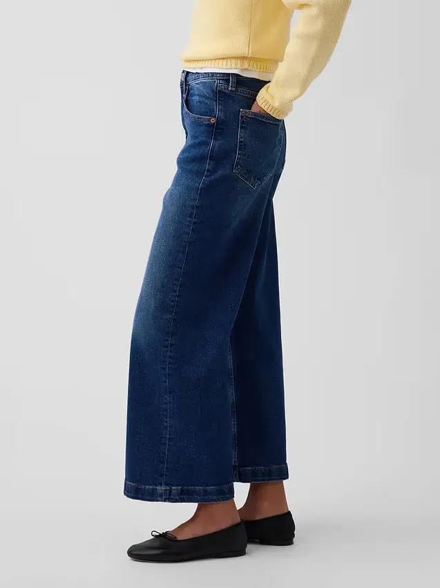 Yüksek Bel, Geniş Paça, Ayak Bileği Uzunluğunda Jean