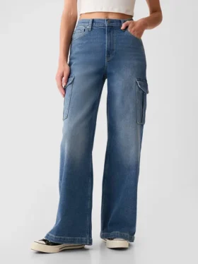 Yüksek Bel, Geniş Paça Kargo Jean’leri