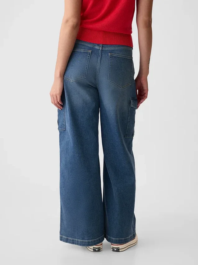 Yüksek Bel, Geniş Paça Kargo Jean'leri
