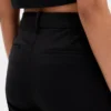 Yüksek Bel Çift Örme Dar Kesim Kısa Pantolon