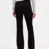 Yüksek Bel Çift Örme Çizme Paça Pantolon