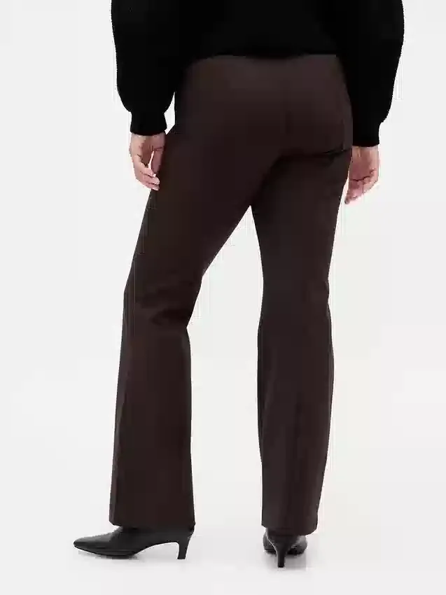 Yüksek Bel Çift Örme Çizme Paça Pantolon