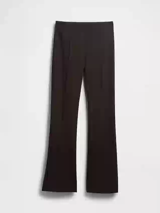 Yüksek Bel Çift Örme Çizme Paça Pantolon