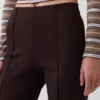 Yüksek Bel Çift Örme Krop Kick Pantolonlar