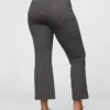 Yüksek Bel Çift Örme Krop Kick Pantolonlar