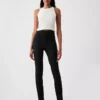 Yüksek Bel Çift Örme Skinny Pantolonlar