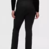 Yüksek Bel Çift Örme Yırtmaçlı Geniş Paça Pantolon