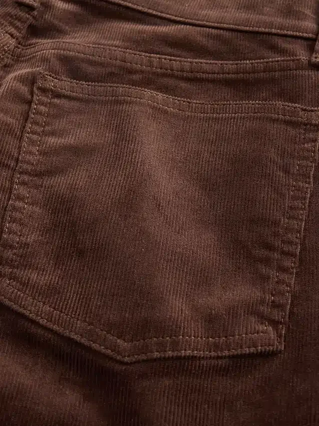 Yüksek Bel Kadife '90'lar Stilinde Dar Düz Kesim Jean'ler
