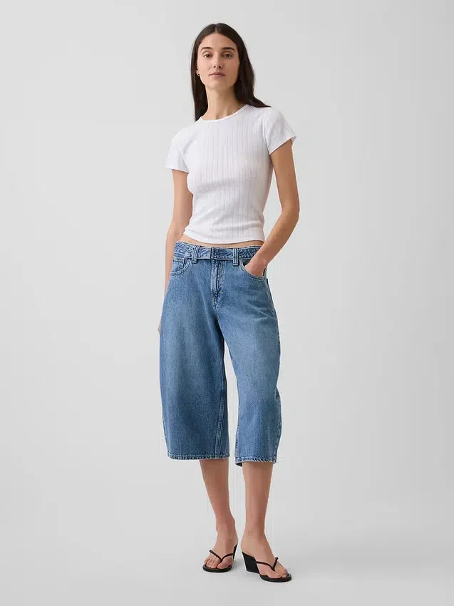 Yüksek Bel Kemerli Barrel Culotte Jean'ler