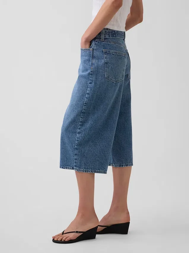 Yüksek Bel Kemerli Barrel Culotte Jean'ler
