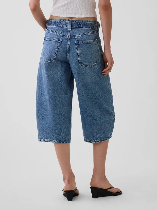 Yüksek Bel Kemerli Barrel Culotte Jean'ler