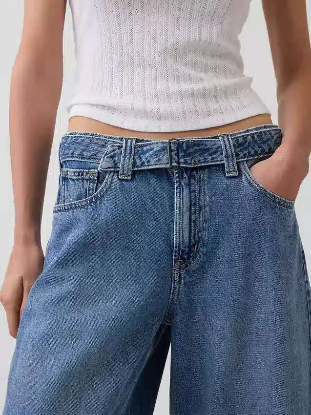 Yüksek Bel Kemerli Barrel Culotte Jean'ler